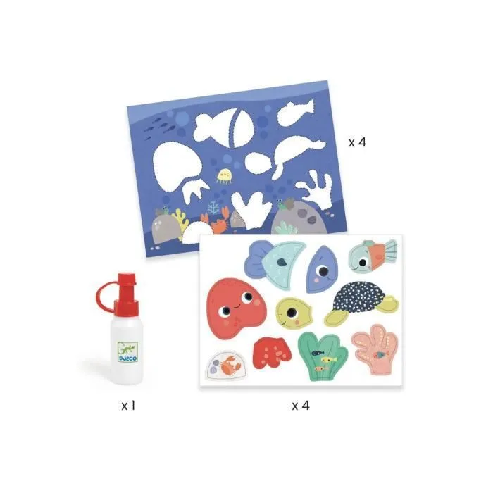 Collage pour les tout-petits - DJECO - DJ09874 - Activité de collage pour enfants - Animaux adorables-0