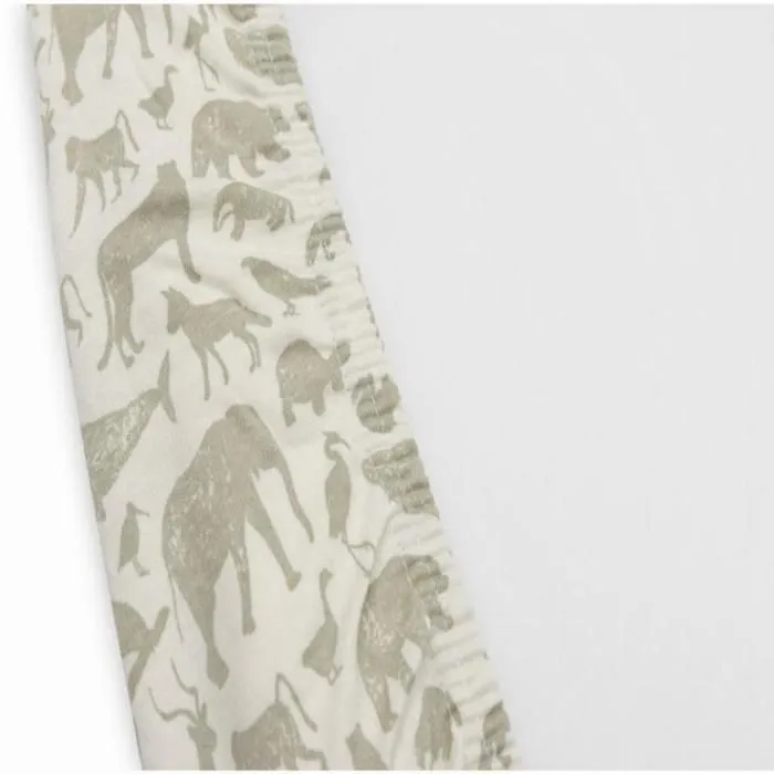 Housse matelas à langer Jersey 50x70cm Animaux Vert Olive Jollein-2