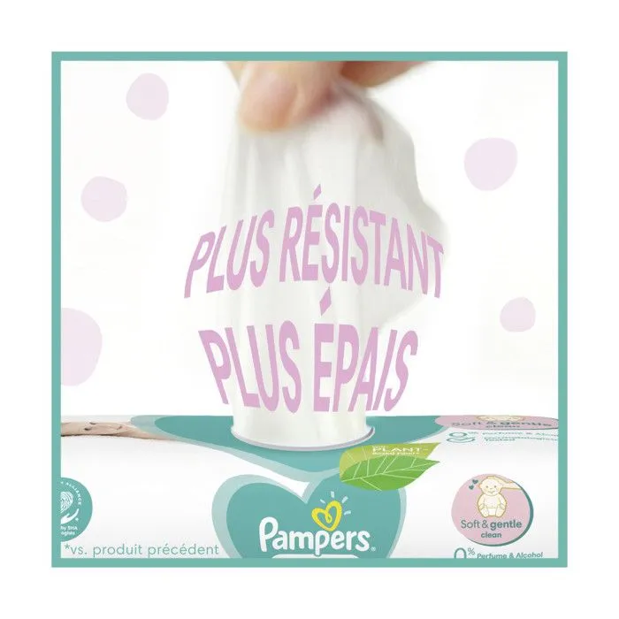 Lingettes Sensitive - Pampers - 3x208 - Hypoallergénique - Testées dermatologiquement - Douces pour bébé-3