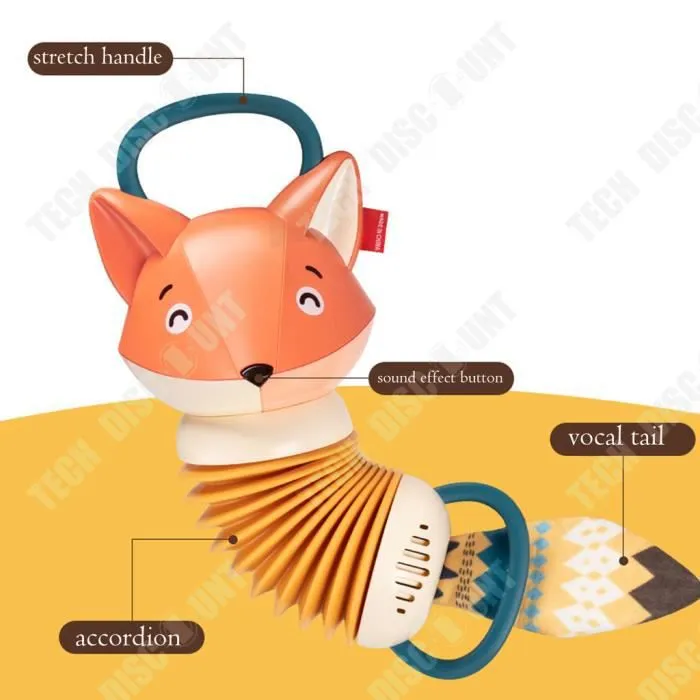 TD® Fox accordéon garçons et filles de 1 an capacité d'exercice pour développer des instruments de musique pour bébé apaiser les jou-2