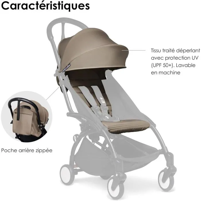 Asssise poussette Babyzen - YOYO+ 6+ Pack couleur - Taupe-1