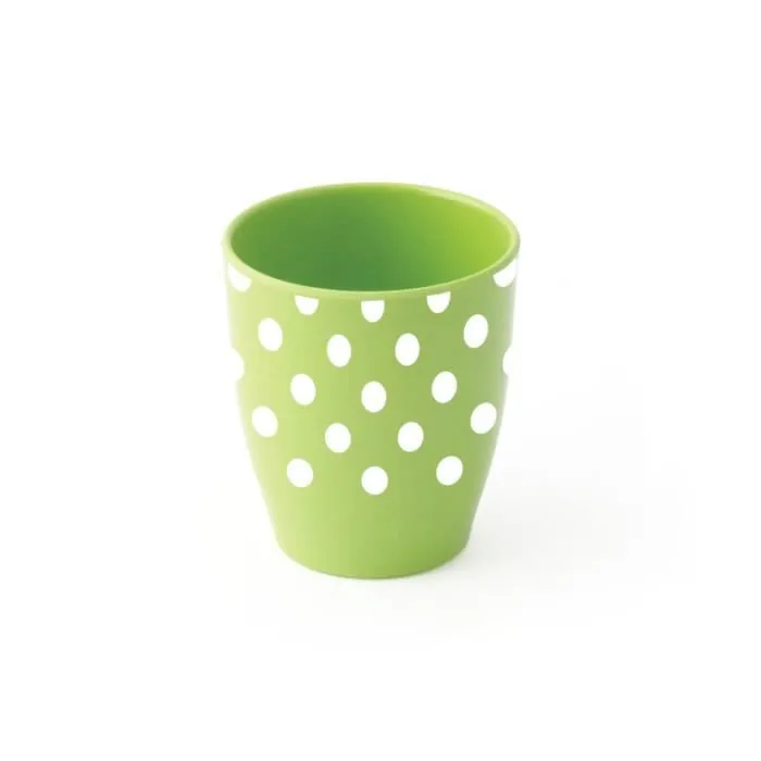 PLASTOREX Gobelet en mélamine vert décor Petits Pois Blancs-0