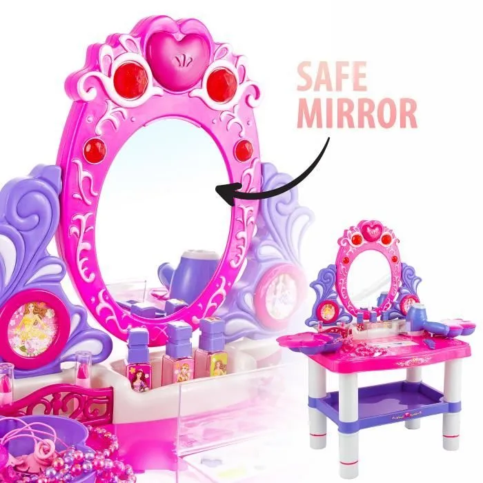 Coiffeuse Enfant - KINDERPLAY - KP2798 - Rose - Fonction de Lumière - Avec tabouret, lumière et son-2