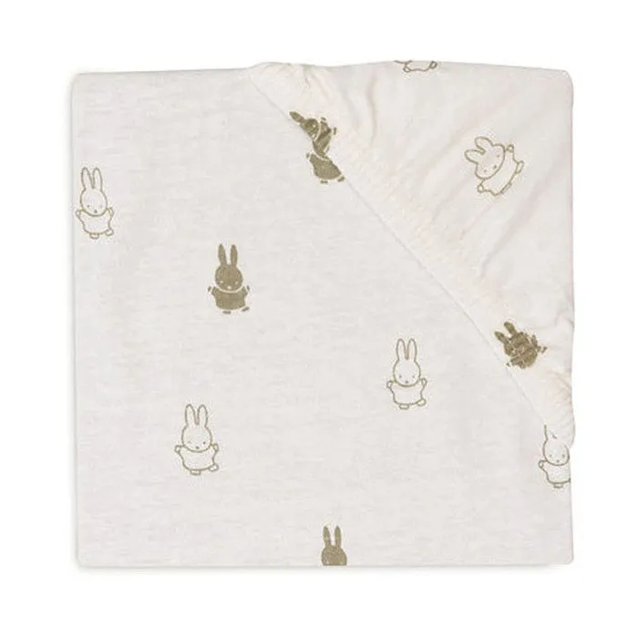 Drap-housse Jersey Happy Miffy Vert Olive - 60 x 120 cm - Jollein - Lit bébé-0