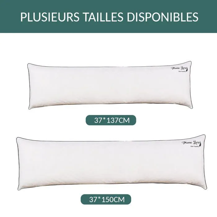 Traversin - Sampur - Soft Plumes - 140x40 cm - Garnissage en Plume et Duvet - Confort Ergonomique-4