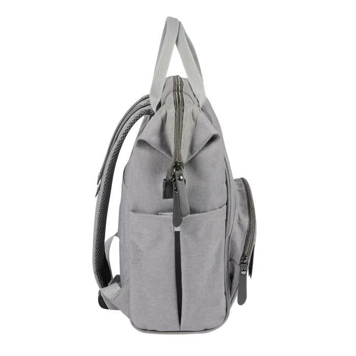 BEABA Sac à Dos à Langer pour Bébé Wellington, Grande capacité de rangement, Tapis à langer inclus, Grande ouverture, Gris-3