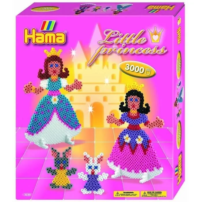 Boite de 3000 perles à repasser HAMA Les Petites Princesses - Loisirs créatifs dès 5 ans-0