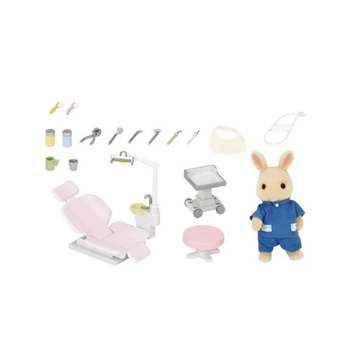 SYLVANIAN FAMILIES - Dentiste et Accessoires - Papa Lapin crème - 14 accessoires inclus-3