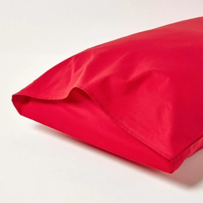 Taie d'oreiller - Coton Égyptien - Rouge - 200 fils - Satin de coton - Hypoallergénique-2