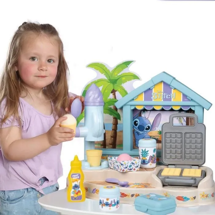 SMOBY - Paillote Gourmande Stitch - Fabrique à glaces et gaufrier-1