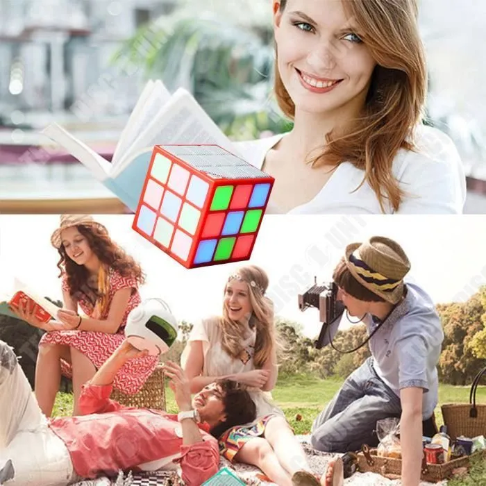 TD® Haut-parleur rubik cube enceinte Bluetooth portable waterproof Sans Fil puissance mains libres musique téléphone appareil origin-1