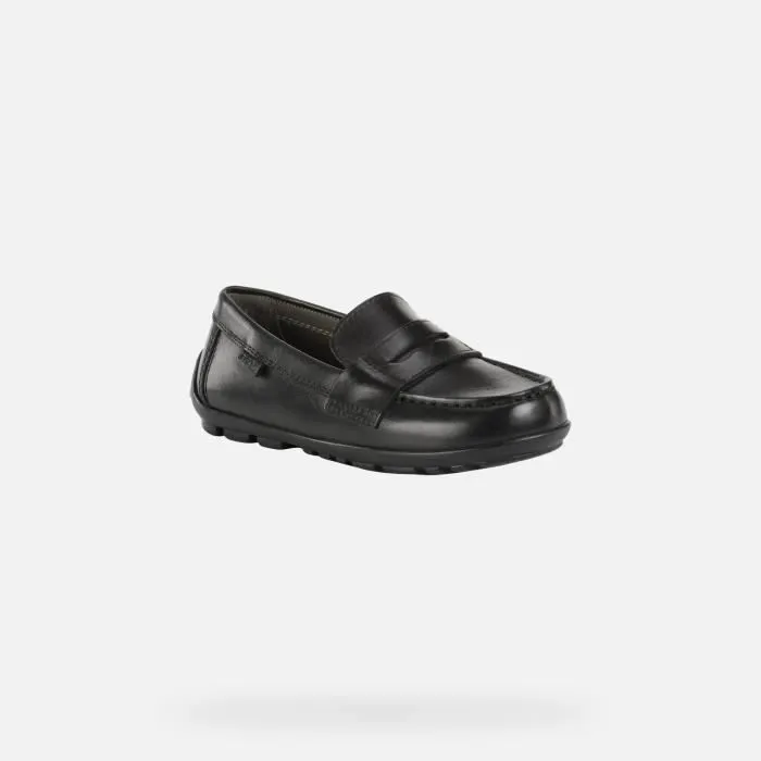 Derbies Garçon - Geox J NEW FAST - Cuir Noir - Confortables et Respirants-2