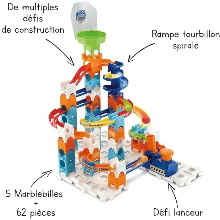 Circuit à billes VTECH Marble Rush - Adventure Set S100 - 61 pièces et 5 MarbleBilles incluses-2