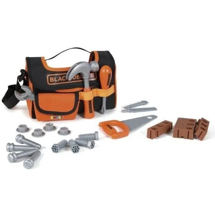 SMOBY Black + Decker Caisse à Outils Tissu + 4 Acs-0