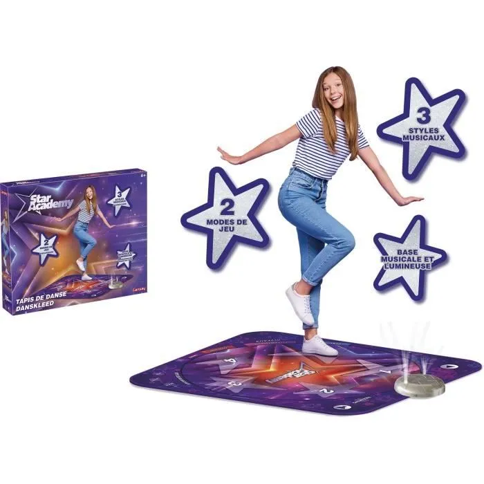 Tapis de danse - Star Academy - 3 styles musicaux - 3 niveaux de danse - Mixte - A partir de 6 ans-2