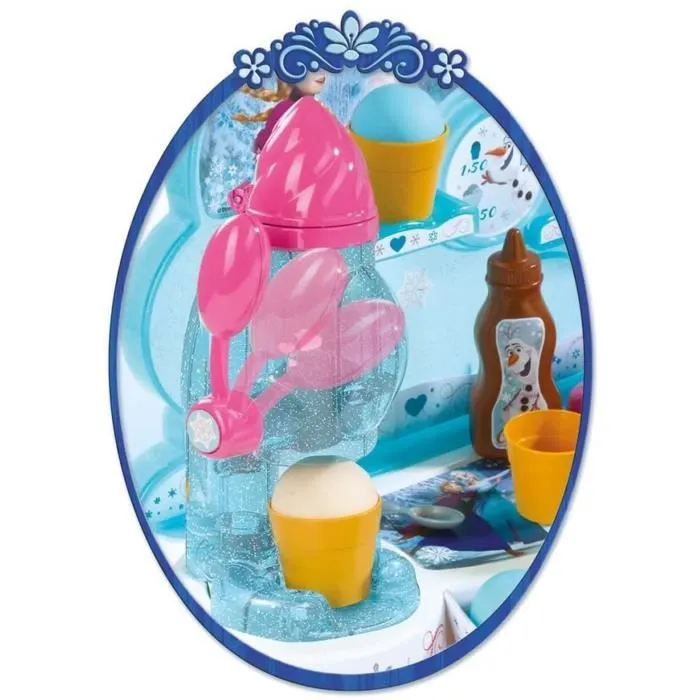 Smoby - La Reine des Neiges - Marchande de Glaces - Caisse Enregistreuse pour Enfant - 22 Accessoires + 1 Figurine Olaf-1