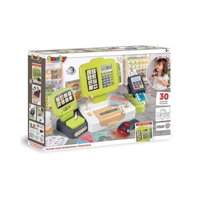 Smoby grande caisse enregistreuse - 30 accessoires inclus - dès 3 ans-1