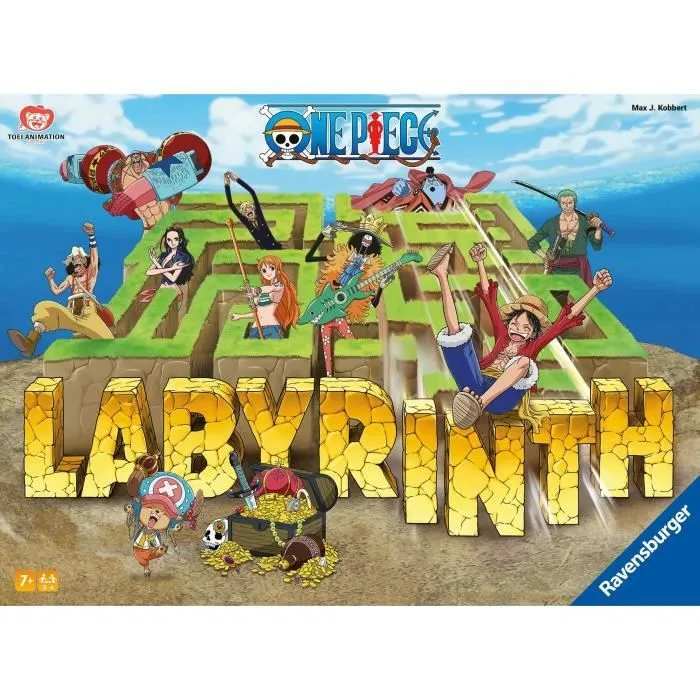 Ravensburger–Jeu de société classique–Labyrinthe One Piece–Jeu de plateau-Jeu de réflexion-Enfant et Famille–Dès 7 ans–Mixte–22887-3