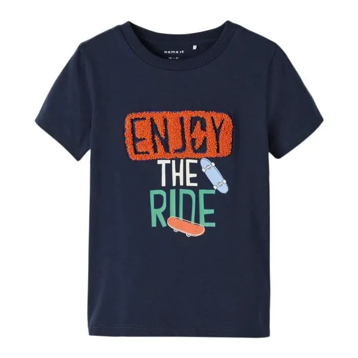 T-shirt enfant - NAME IT - Henne - Col rond - Manches courtes - Imprimé poitrine-0
