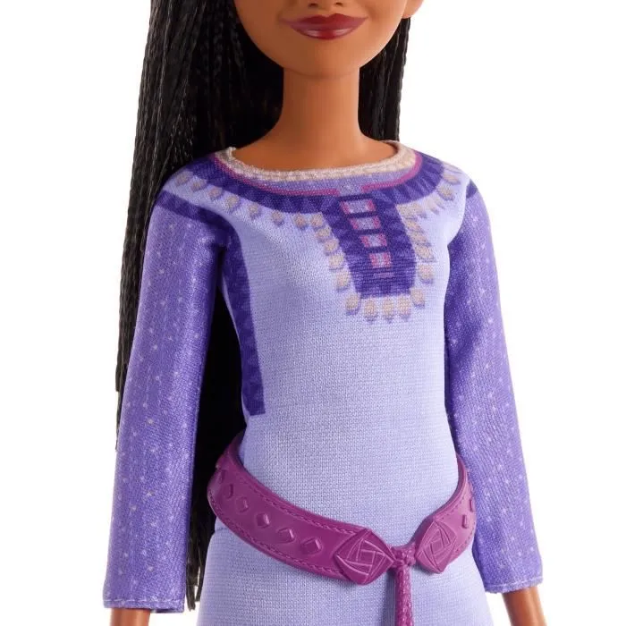 Disney Asha du Royaume de Rosas Poupée Wish articulée aux cheveux naturels, avec vêtements amovibles, chaussures et accessoires HPX2-4