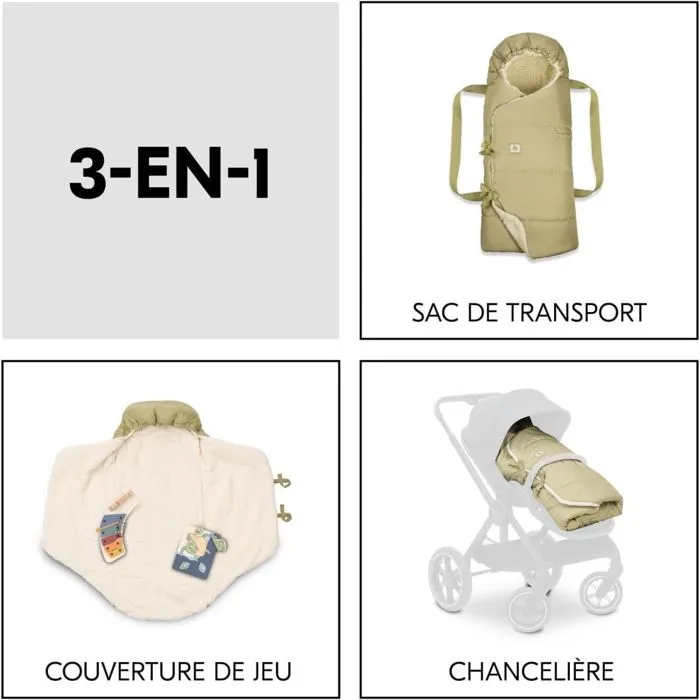 Hauck - H-53006-EN-000-S02 - Chancelière Carry N Play Teddy Fleece Vert-1