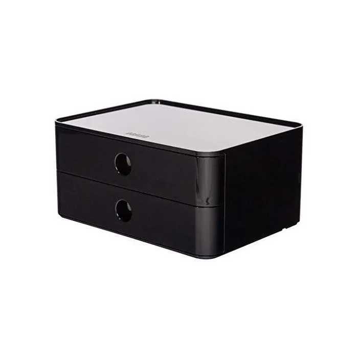 HAN 1120-13 SMART-BOX ALLISON Boîte de rangement empilable avec 2 tiroirs jet black-0