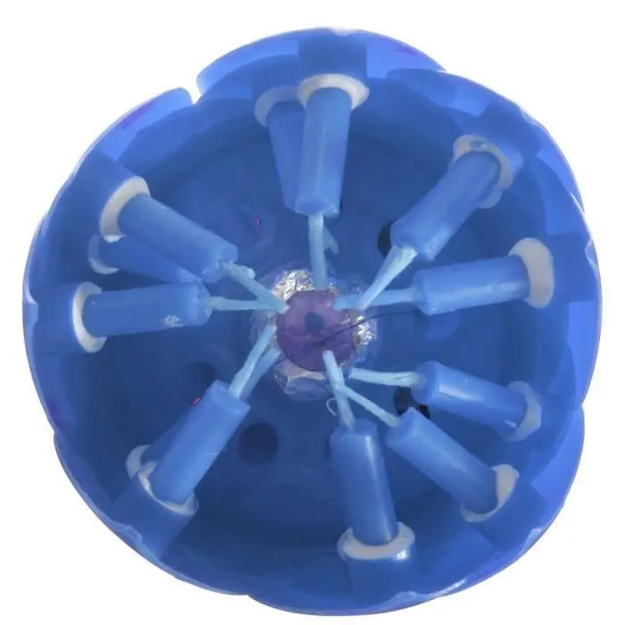 Bougie d'anniversaire fleur musicale lotus rotatif SMRT U - Bleu-3