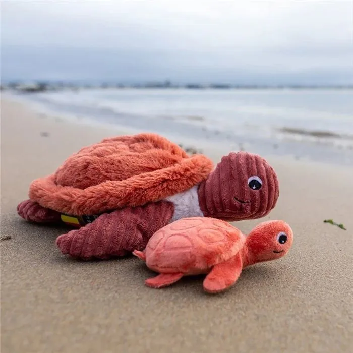 Les Deglingos - Peluche Ptipotos tortue maman bébé terracotta-1