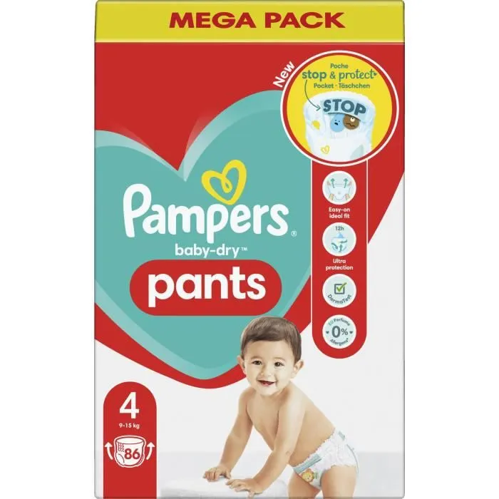 PAMPERS Baby-Dry Pants Taille 4 - 86 Couches-Culottes-1