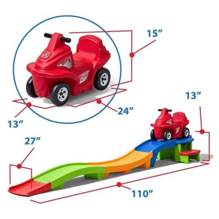 Montagnes russes pour enfants - STEP2 - Up & Down Roller Coaster - Piste de plus de 2,74m - Multicolore-3