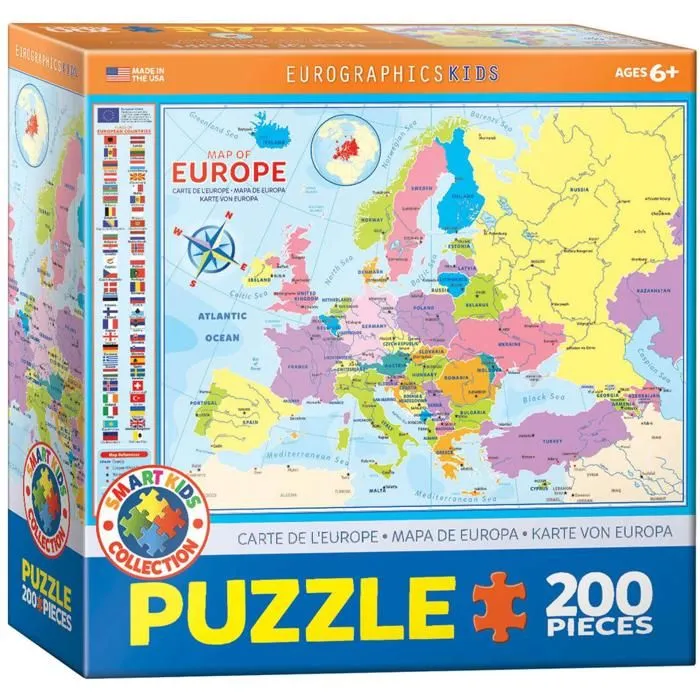 Puzzle 200 pièces : Carte de l'Europe-0