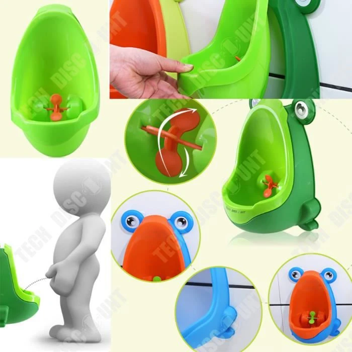 TD® Urinoir bébé garçon Entraîneur toilettes propreté grandir apprentissage autonomie forme bande dessinée verte grenouille amusant-3
