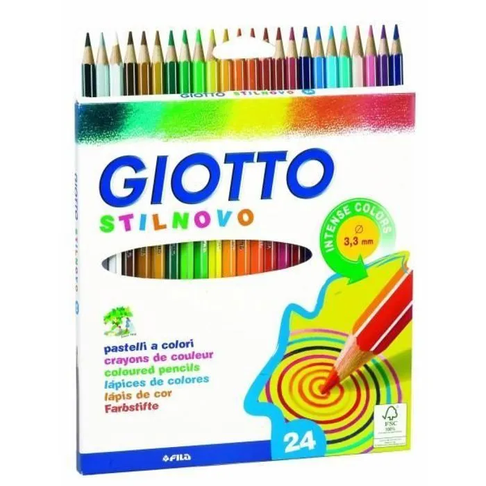 Crayons de couleur - Stilnovo - Giotto - Boîte de 24 - Mixte - 24 couleurs-0