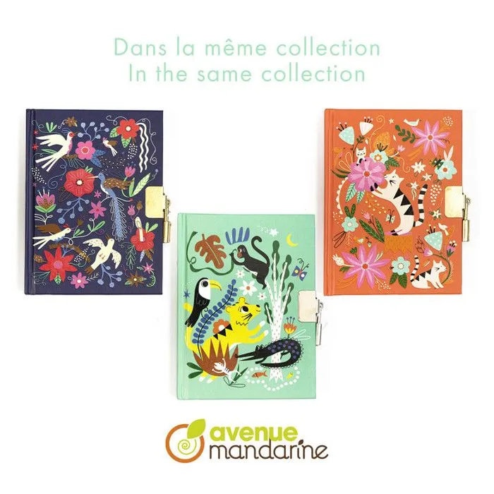 Journal intime avec cadenas - Chats et fleurs - Carnet privé 240 pages-4