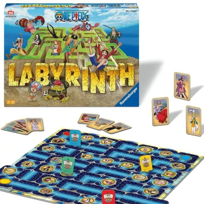 Ravensburger–Jeu de société classique–Labyrinthe One Piece–Jeu de plateau-Jeu de réflexion-Enfant et Famille–Dès 7 ans–Mixte–22887-2