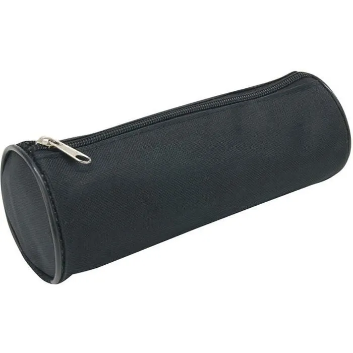 Trousse ronde unie WAYTEX 931280 - 21cm Diamètre 7.5cm Textile Noir uni-0