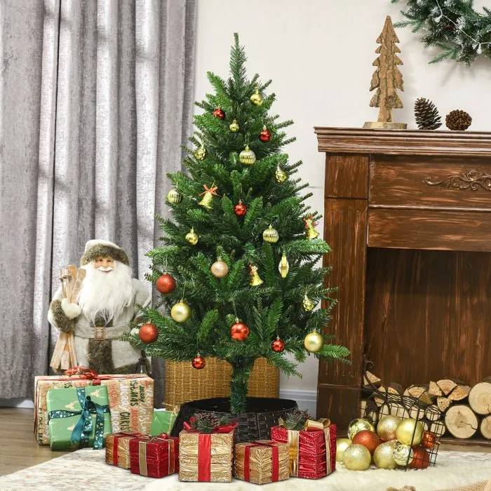 HOMCOM Sapin de Noël Artificiel 120 cm avec 310 Branches, Support en Acier, Arbre de Noël Artificiel avec Socle Pliable en Acier-1