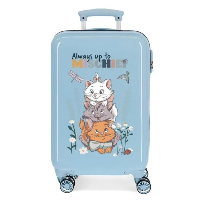 Valise cabine - LES ARISTOCHATS - Before the bloom - Bleu ciel - Coque rigide - 4 roulettes 360°-0