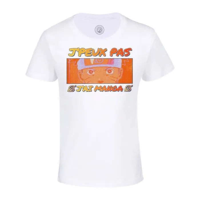 T-shirt Enfant Blanc J'peux Pas J'ai Manga Uzumaki Anime Otaku Manga Fanart-0