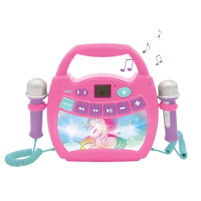 Enceinte Bluetooth Licorne - LEXIBOOK - Effets Lumineux, Micros et Batterie Rechargeable-0