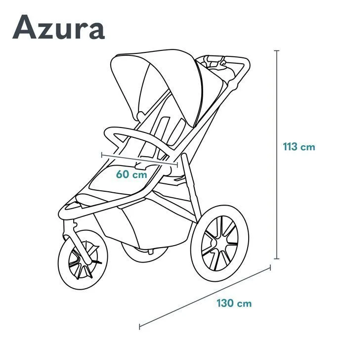 Poussette tout terrain LIONELO Azura - Sportive - Jusqu'à 22kg - Frein double - Pompe inclus - Vert-3