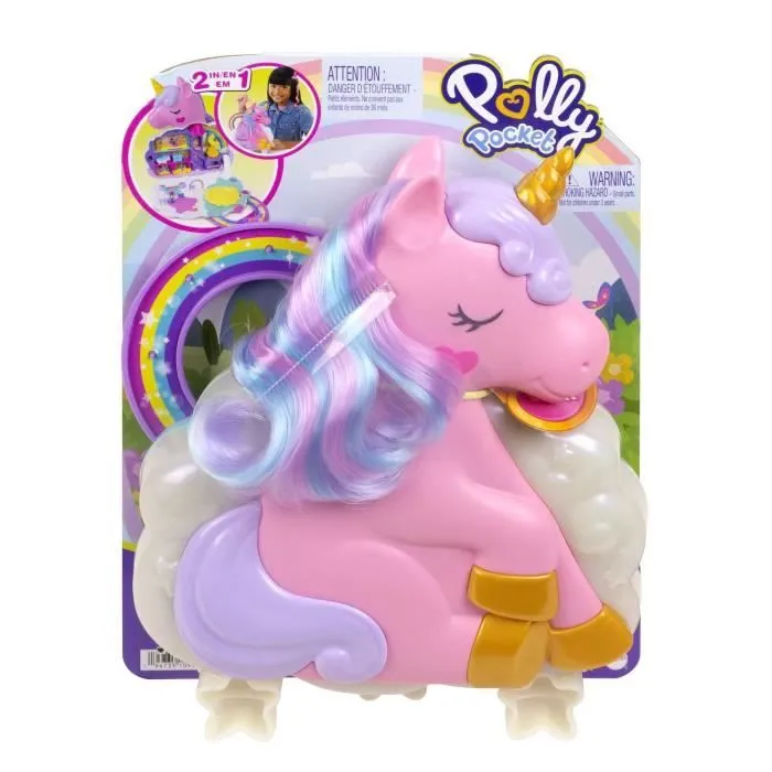 Polly Pocket Mini-univers-Salon de coiffure Licorne arc-en-ciel HKV51-1