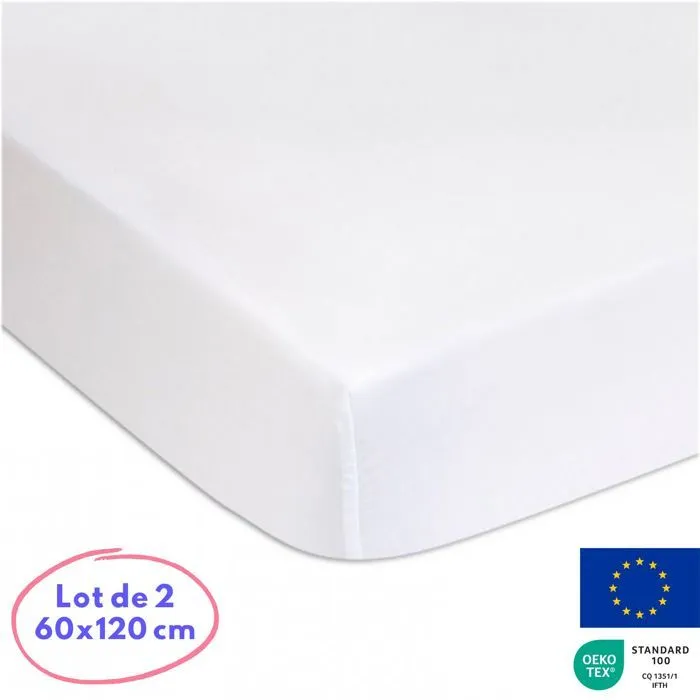 EASY DORT - Lot de 2 Alèses Coton Bio PU -  60x120 cm - Forme drap housse-0