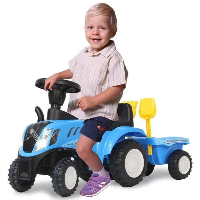 Tracteur New Holland T7 avec remorque, pelle et râteau pour enfant - Jamara Kids-1