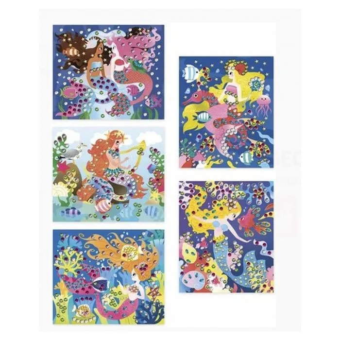 Kit loisir créatif enfant - JANOD - Sequins à coller sirènes - Bleu - Mixte - Dès 6 ans-2