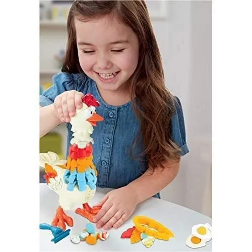 PLAY-DOH - Set Animal Crew avec 4 Pots de pâte à modeler - Plumes en folie - Multicolore-2