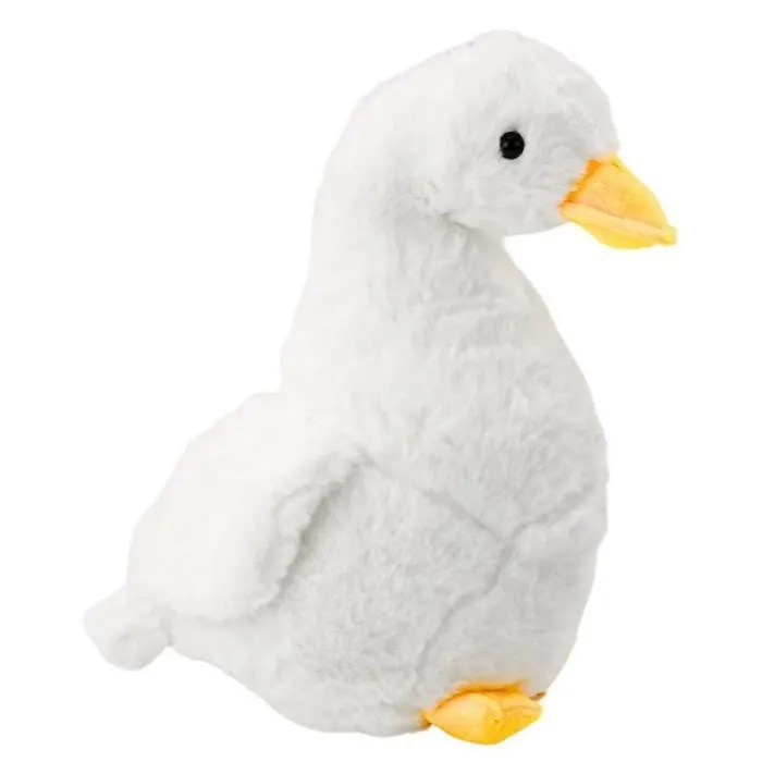 Oie en peluche - Non spécifié - 40 cm - Blanc avec bec et pattes jaunes - Jouet et décoration - Mixte-0