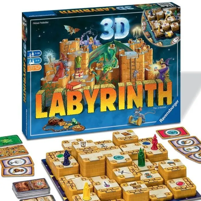 Labyrinthe 3D, Jeux de société, Famille et Enfants, De 2 à 4 Joueurs à partir de 7 ans, 26113, Ravensburger-3