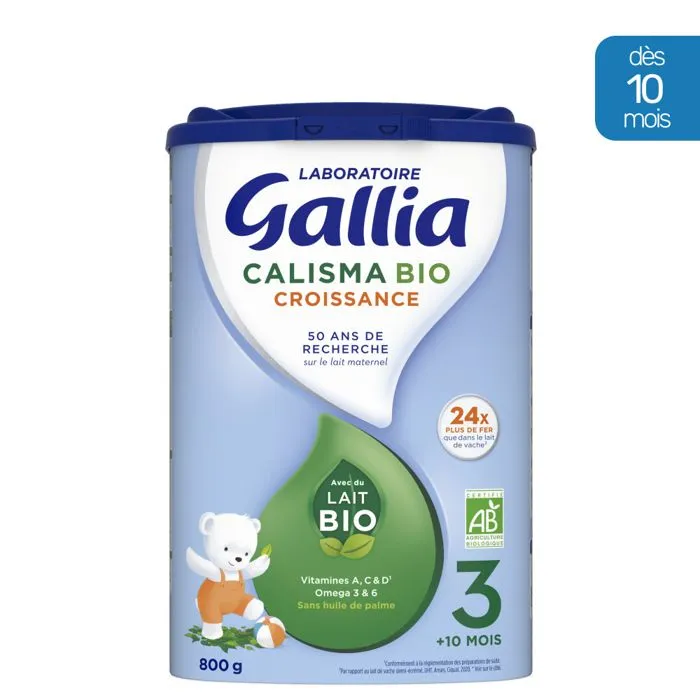 Lait en poudre Bio Calisma Croissance 3 (800g) - Gallia de 12 à 18 Mois-0