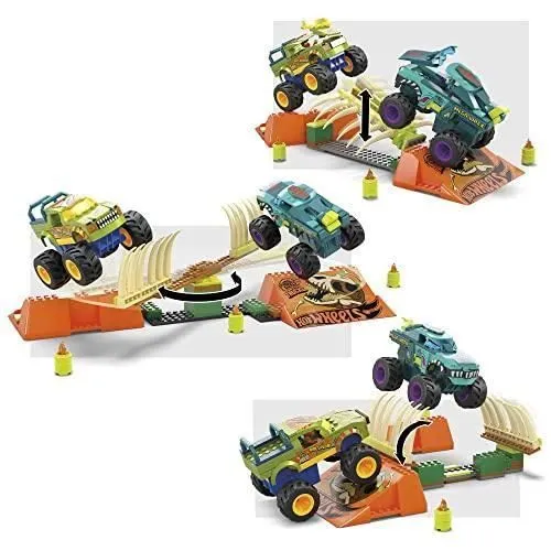 MEGA Hot Wheels Monster Trucks Tremplin Osseux Chocs et Fracas-2